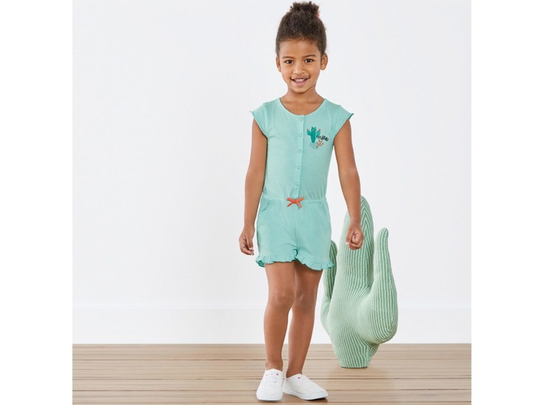 Gehe zu Vollbildansicht: LUPILU® Kleinkinder Jumpsuit Mädchen, mit Eingrifftaschen, Gummizug im Taillenbund - Bild 6