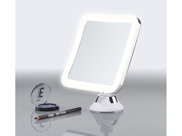 Gehe zu Vollbildansicht: MIOMARE® LED-Kosmetikspiegel, Rand mit LED-Licht, drehbarer Spiegel, 5-fache Vergrößerung - Bild 10