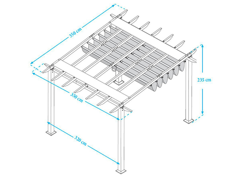 Paragon Outdoor USA Alu Pavillon »Florida/Florenz« mit Sonnensegel