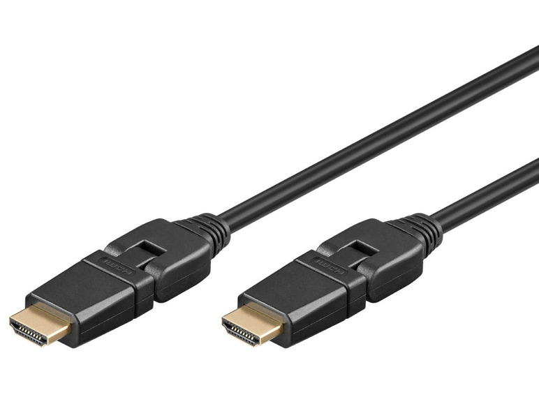 Gehe zu Vollbildansicht: Goobay High Speed HDMI™ 360° Kabel mit Ethernet, 4K, 2 m, schwarz - Bild 1