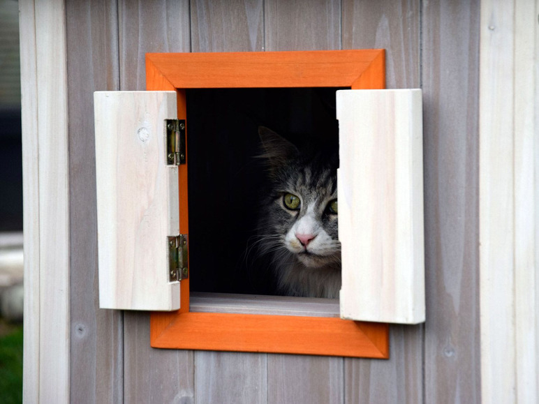 Gehe zu Vollbildansicht: dobar Großes Katzenhaus Fancy Cat, grau-rot-orange - Bild 3