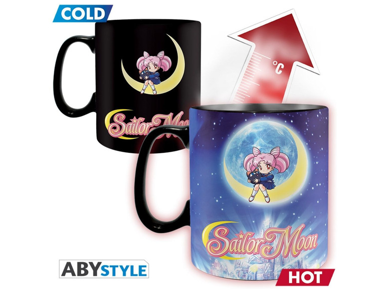 Gehe zu Vollbildansicht: Abysse Deutschland GmbH Tasse Sailor Moon & Chibi (Thermoeffekt) - Fanartikel - Bild 2