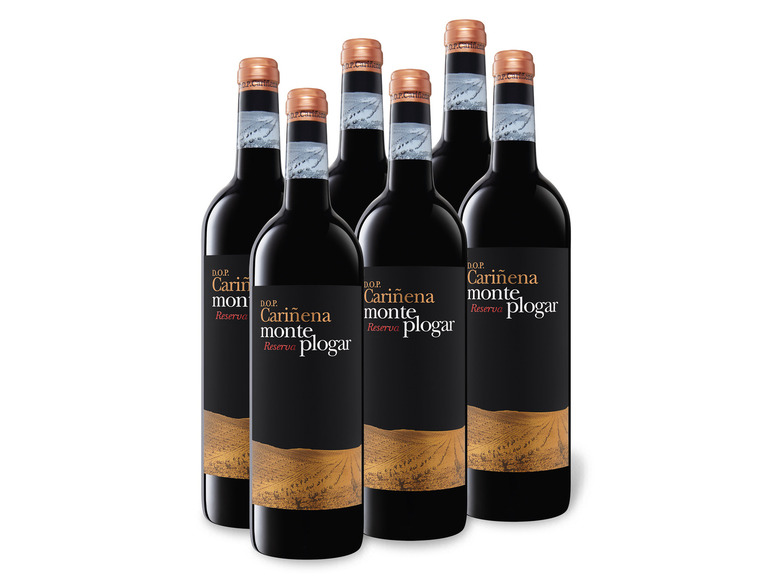 Gehe zu Vollbildansicht: 6 x 0,75-l-Flasche Weinpaket Cariñena Monte Plogar Reserva DOP trocken, Rotwein - Bild 1