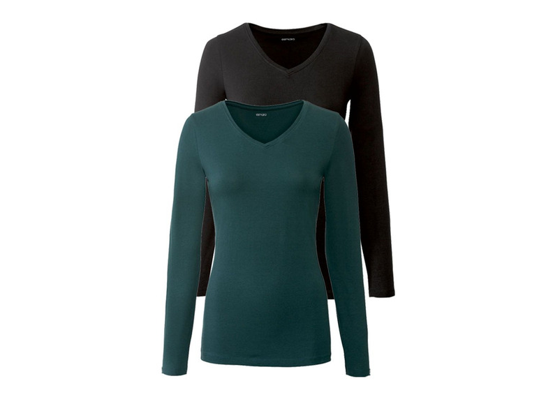 Gehe zu Vollbildansicht: ESMARA® Langarmshirt Damen, 2 Stück, mit Bio-Baumwolle - Bild 15