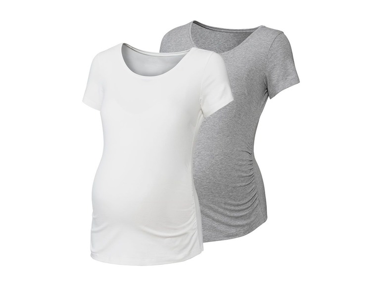 Gehe zu Vollbildansicht: ESMARA® Umstandsmode, T-shirt, 2 Stück, natürlicher Tragekomfort, hoher Bio-Baumwollanteil - Bild 2
