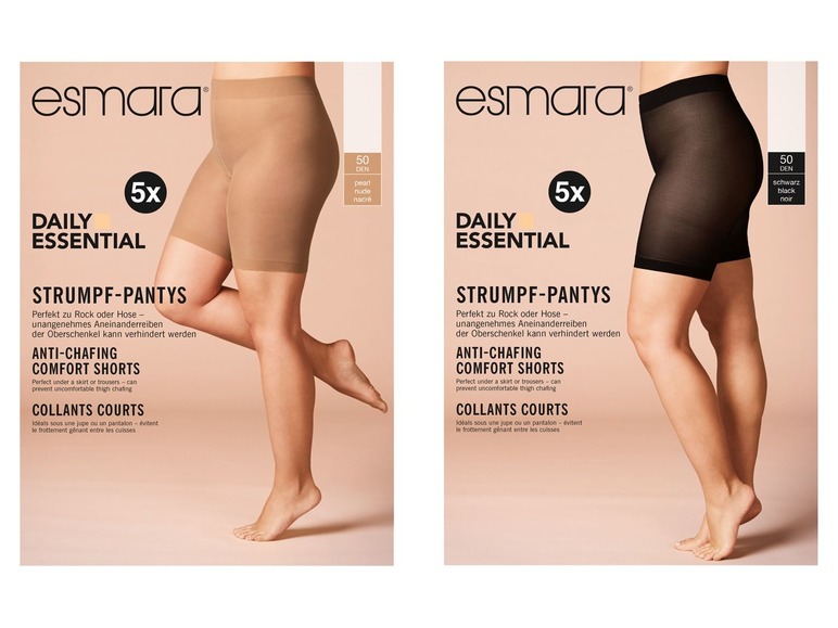 Gehe zu Vollbildansicht: ESMARA® Strumpf-Panties Damen, 5 Stück, 50 DEN, mit bequemen Komfortbund, mit Elasthan - Bild 1