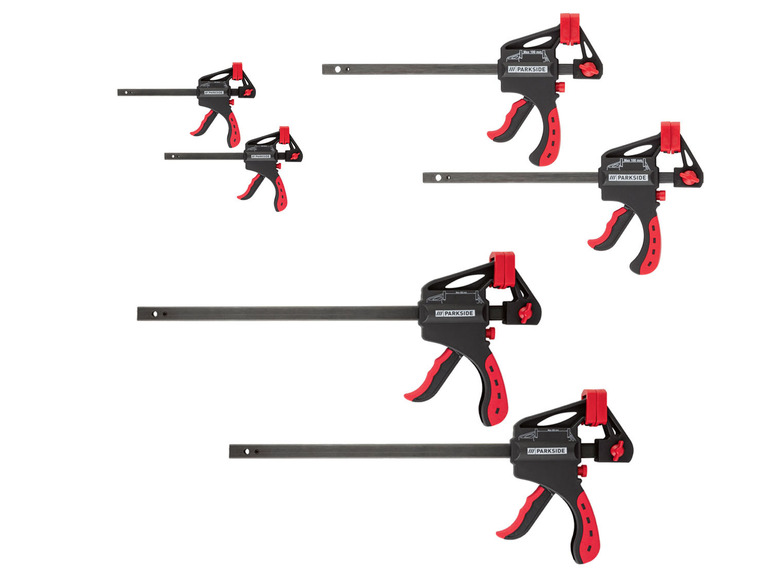 PARKSIDE quickrelease clamps, set of 2/4 Feature adjustable clamping