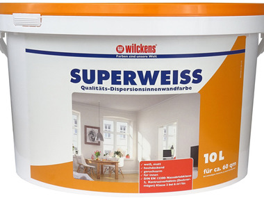 Wilckens Dispersionsfarbe Superweiss, 10 Liter, für Innenräume