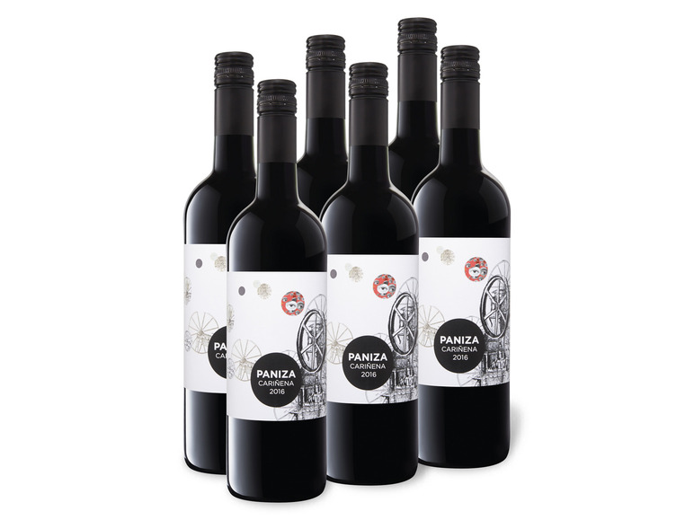 Gehe zu Vollbildansicht: 6 x 0,75-l-Flasche Weinpaket Paniza Cariñena DOP trocken, Rotwein - Bild 1