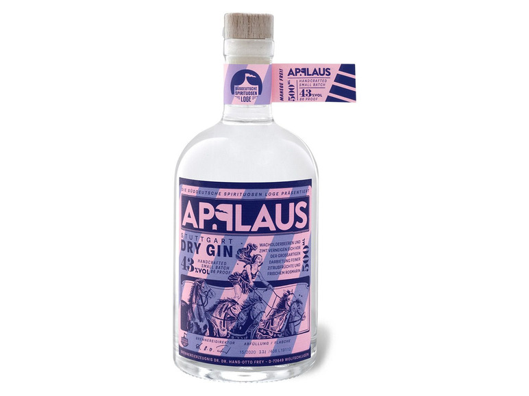 Gehe zu Vollbildansicht: Applaus Dry Gin Original 43% Vol - Bild 1