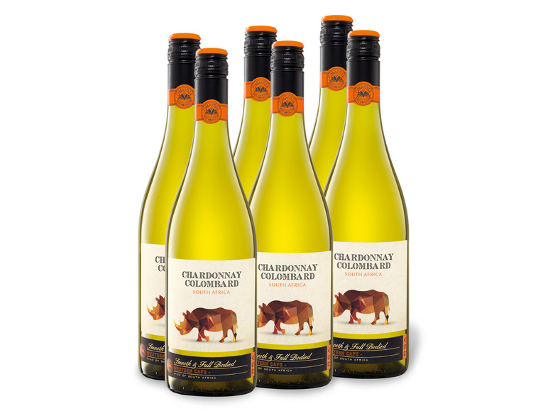Gehe zu Vollbildansicht: 6 x 0,75-l-Flasche Weinpaket CIMAROSA Chardonnay Colombard Südafrika trocken, Weißwein - Bild 1