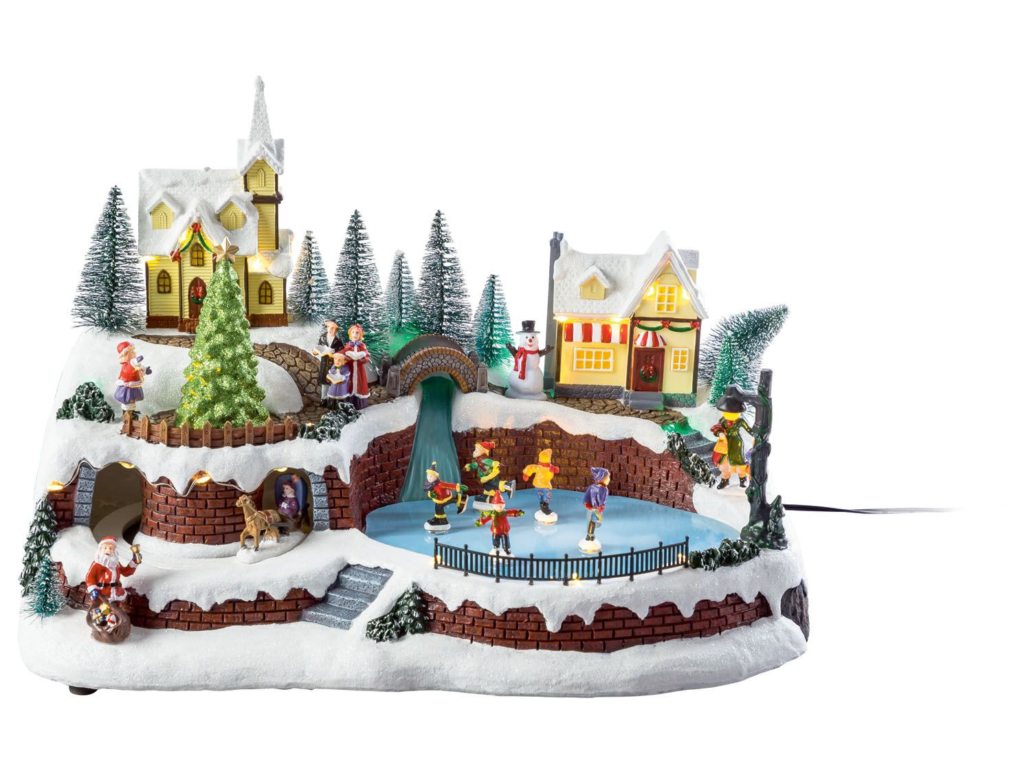 MELINERA® LED Weihnachtsdorf, mit beweglichen Funktionen Lidl.de