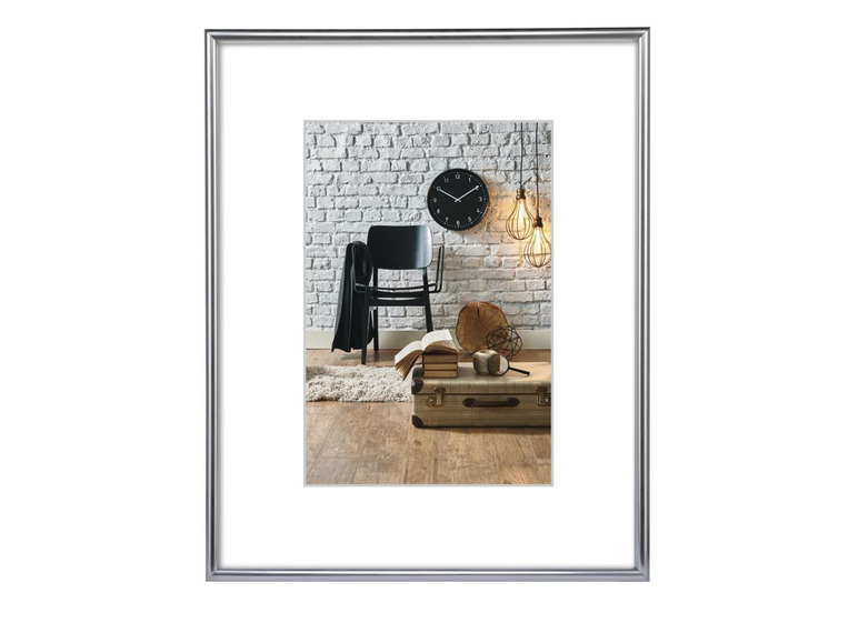 Gehe zu Vollbildansicht: Hama Kunststoffrahmen Sevilla, Silbermatt, Polystyrol, 29,7 x 42 cm, DIN A3 - Bild 1