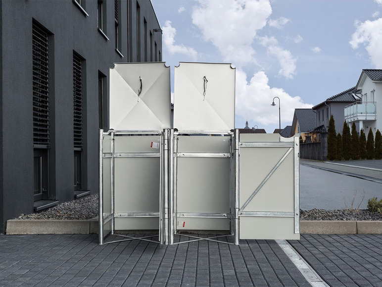 Gehe zu Vollbildansicht: HIDE Dänemark Mülltonnenbox, für Mülltonnen bis 240 Liter, mit Tür und Klappdeckel - Bild 4