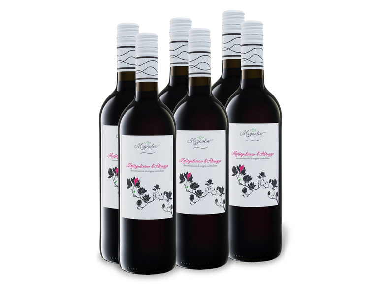 Gehe zu Vollbildansicht: 6 x 0,75-l-Flasche Weinpaket Magnolia Montepulciano d'Abruzzo DOC trocken, Rotwein - Bild 1