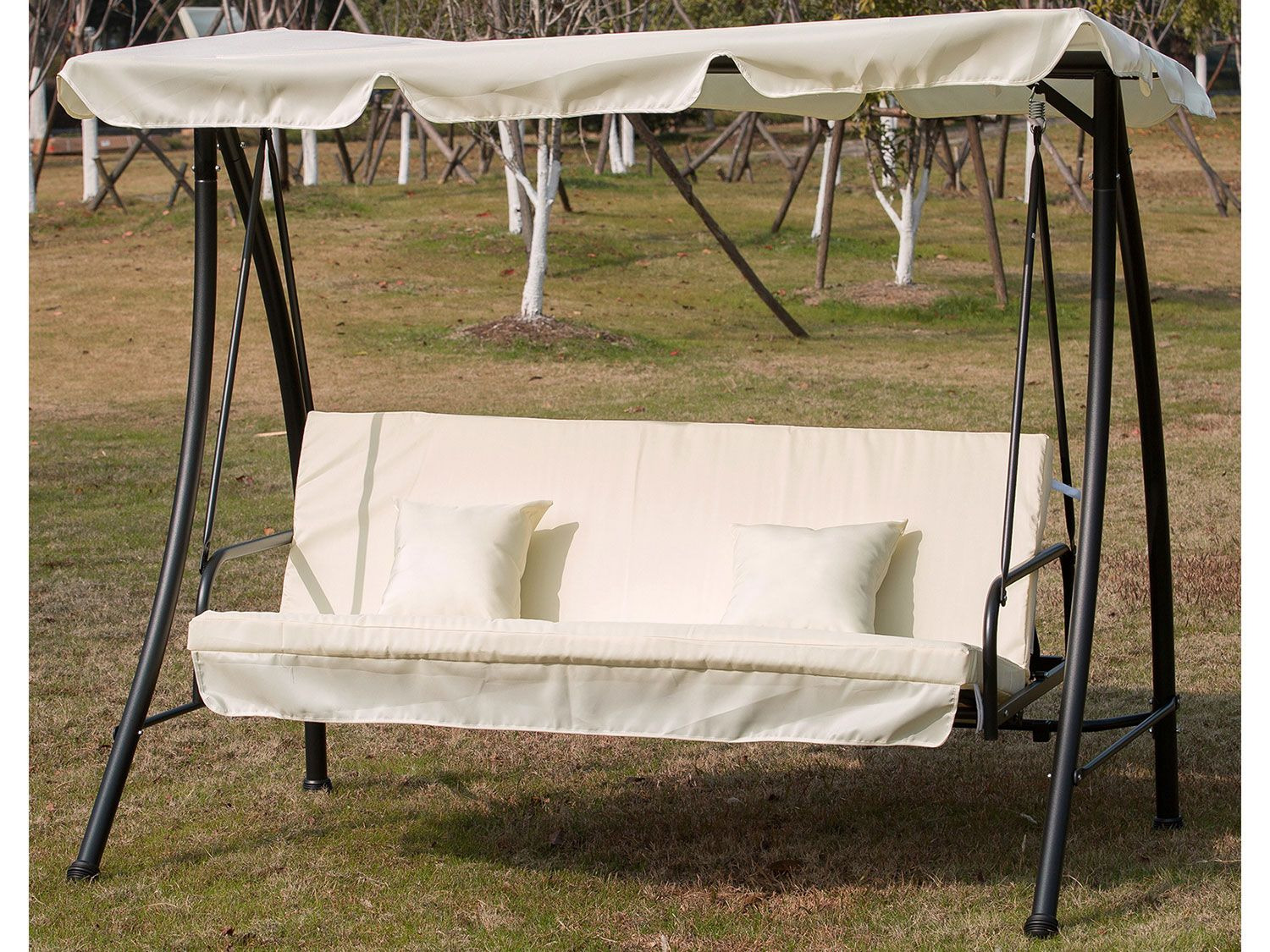 Outsunny Gartenschaukel mit Dach, weiche Polsterung - Lidl.de