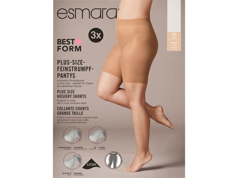 Gehe zu Vollbildansicht: ESMARA® Strumpf-Panty Damen, 3 Stück, Plus Size, mit Elasthan - Bild 4