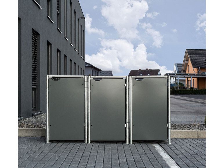 Gehe zu Vollbildansicht: HIDE Dänemark Mülltonnenbox, für Mülltonnen bis 240 Liter, mit Tür und Klappdeckel - Bild 15