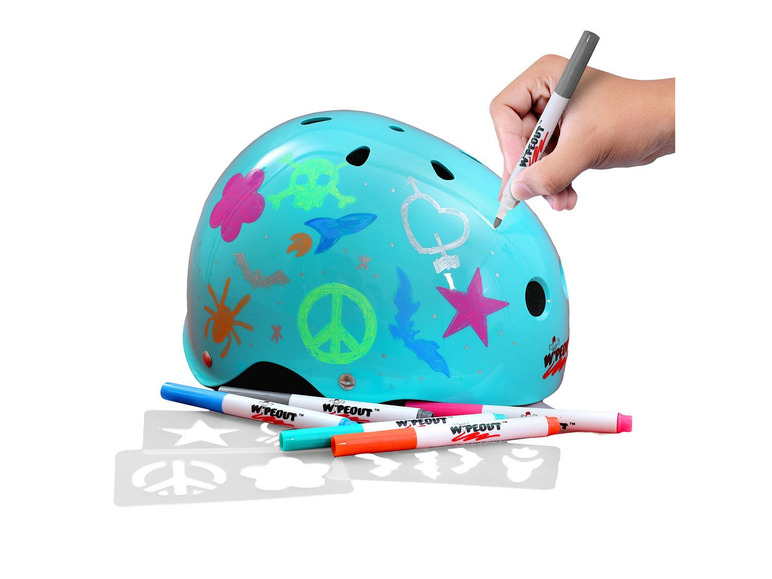 Gehe zu Vollbildansicht: WIPEOUT™ Bemalbarer Kinderhelm, mit Stiften+Schablonen - Bild 3