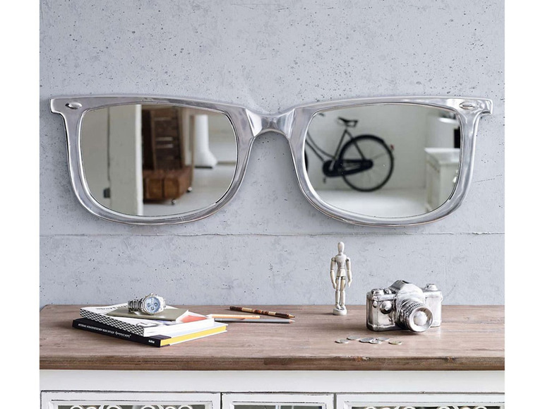 Gehe zu Vollbildansicht: Pureday Spiegel "Brille" aus Aluminium - Bild 2