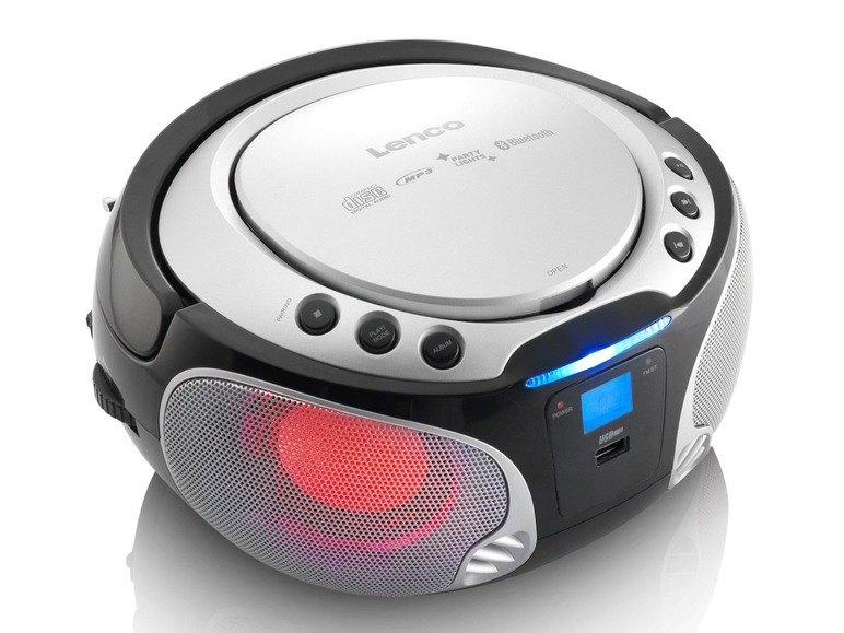 Gehe zu Vollbildansicht: Lenco SCD-550 Tragbarer CD-Radiorekorder mit MP3, USB, Bluetooth und Lichteffekten - Bild 6