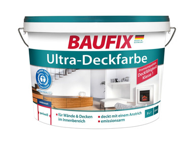 BAUFIX Ultra-Deckfarbe weiß, 5 Liter