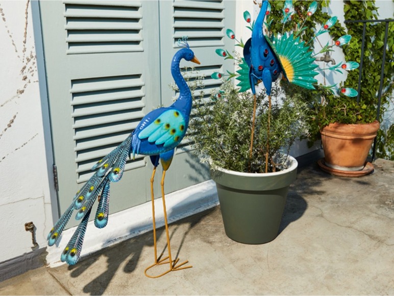 Gehe zu Vollbildansicht: MELINERA® Gartendeko Vogel, mit korrosionsbeständiger Lackierung, 2 Erdspieße - Bild 12