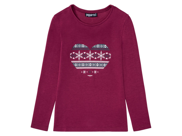 PEPPERTS® Langarmshirt Thermo Mädchen, mit Baumwolle