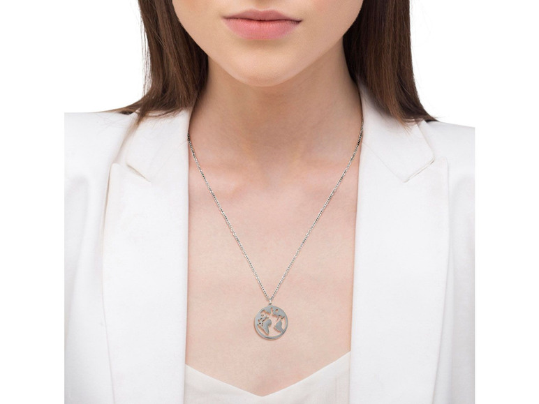 Gehe zu Vollbildansicht: Heideman Orbis Weltkugel Halskette Damen aus Edelstahl - Bild 12