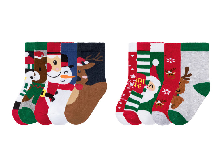 Gehe zu Vollbildansicht: PEPPERTS® Kleinkinder Jungen Weihnachts-Socken, 5 Paar - Bild 1