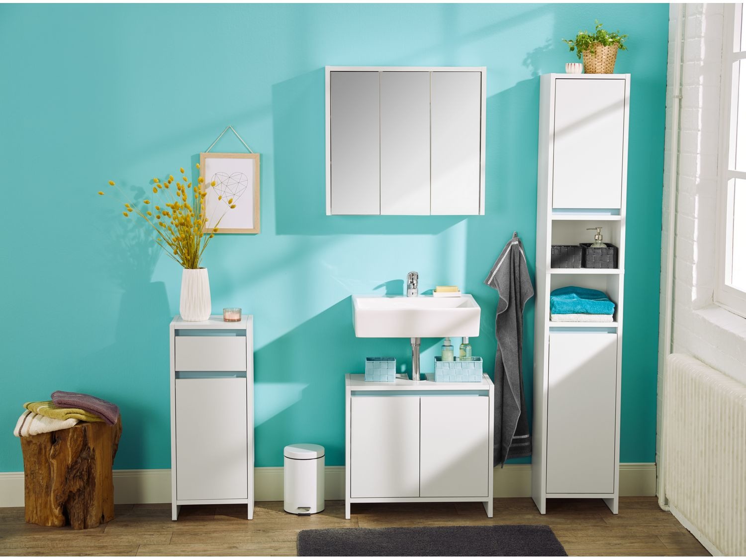 LIVARNO LIVING® Waschbeckenunterschrank, mit 2 Türen, grifflose Optik