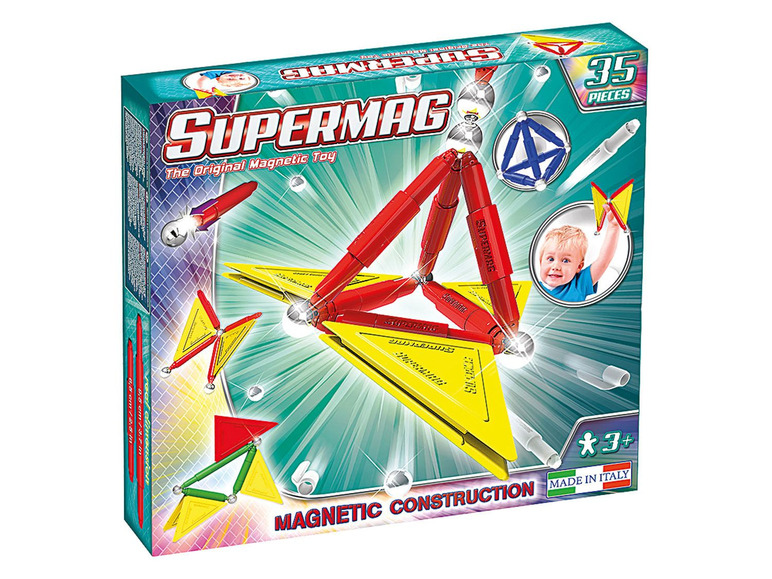 Gehe zu Vollbildansicht: Supermag Magnetspiel »Tags Primary 35«, mit Magnetstäben, ab 3 Jahren - Bild 1