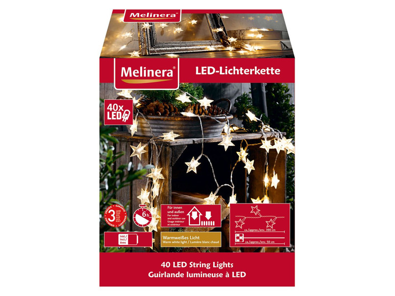 Gehe zu Vollbildansicht: MELINERA® Lichterkette Outdoor, 40 LEDs, 6-Stunden-Timer - Bild 2