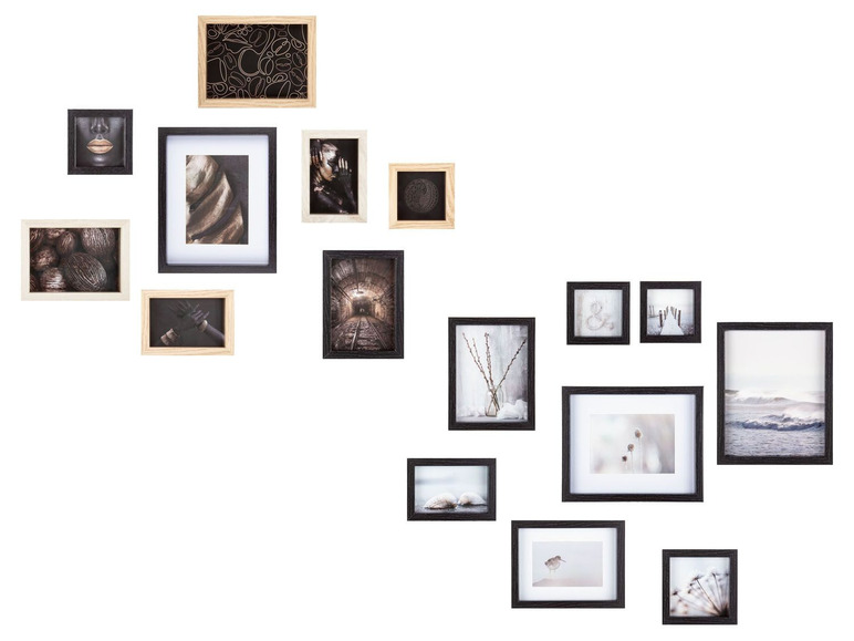 Gehe zu Vollbildansicht: MELINERA® Bilderrahmen Set, 8 Stück, mit Schnellverschlüssen, Glasabdeckung - Bild 1
