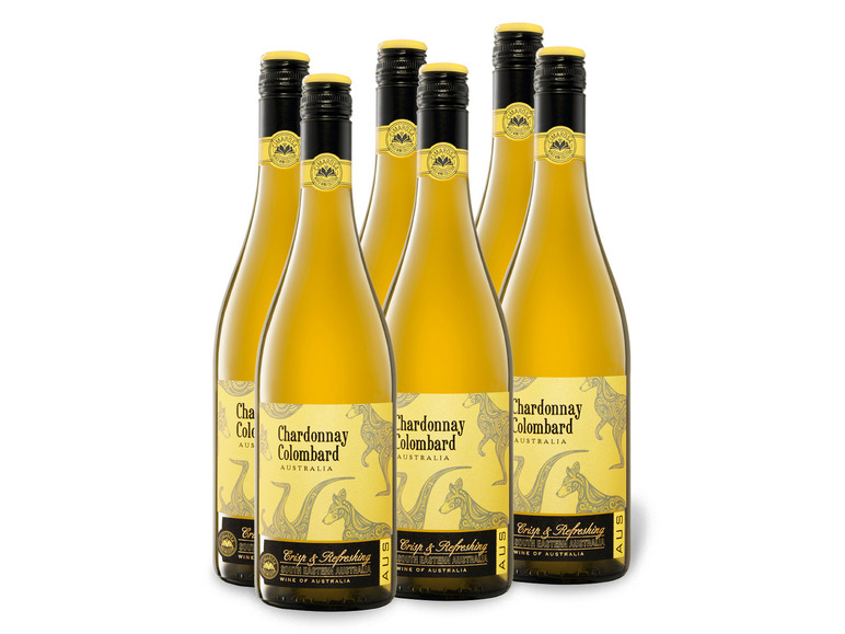 Gehe zu Vollbildansicht: 6 x 0,75-l-Flasche Weinpaket Cimarosa Chardonnay Colombard Australia trocken, Weißwein - Bild 1