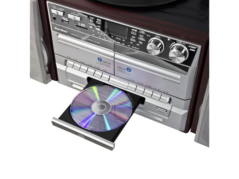 Gehe zu Vollbildansicht: Karcher KA 320 Kompaktanlage mit CD-Player - Radio - Kassette - Plattenspieler - USB / SD - Bild 4