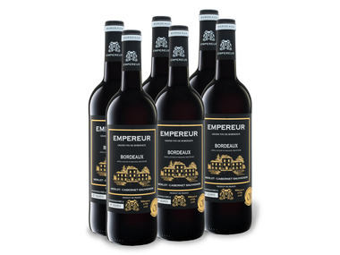 6 x 0,75-l-Flasche Weinpaket Empereur Bordeaux AOP trocken, Rotwein