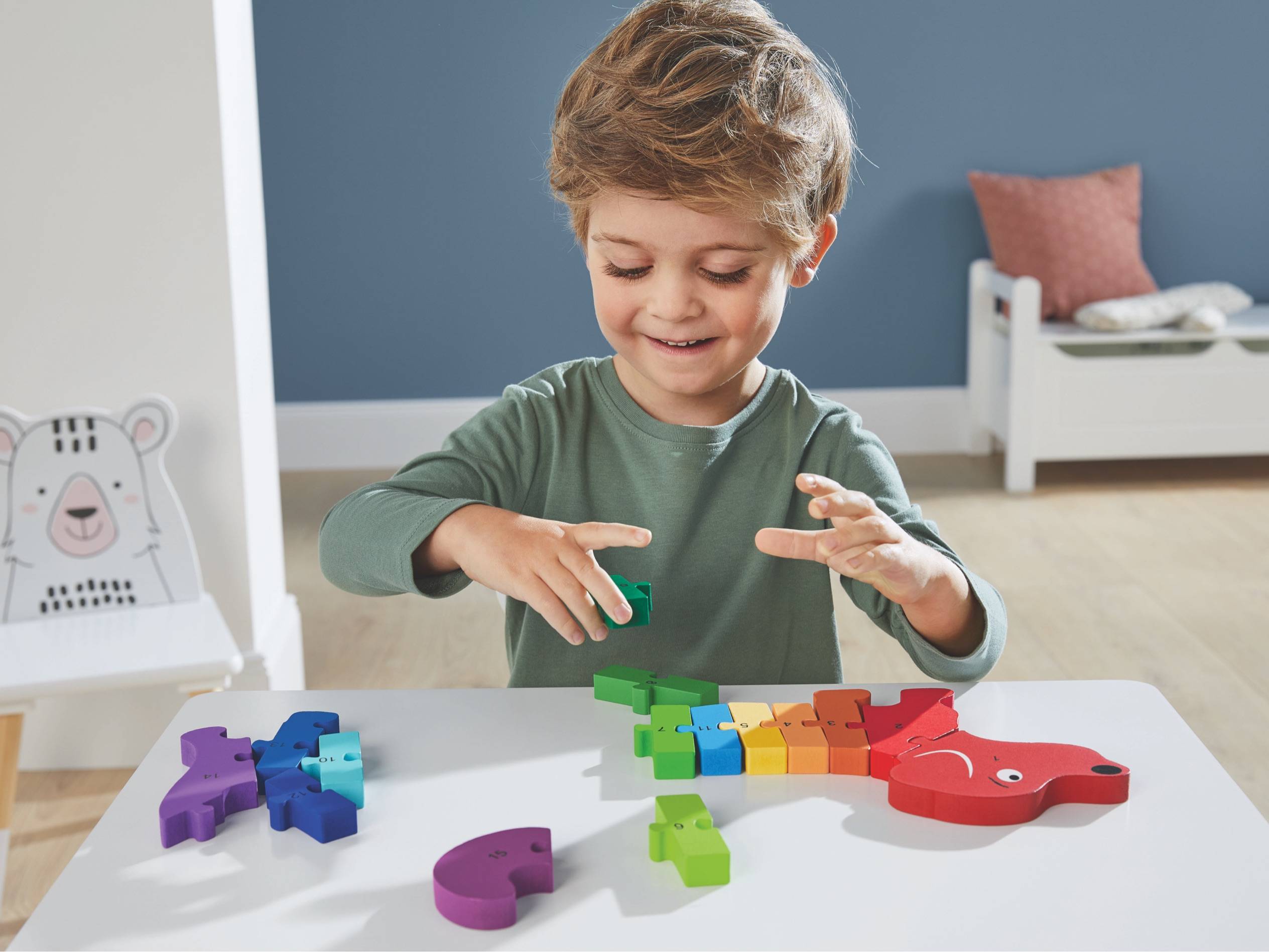Playtive Junior Kinder Echtholz Spielzeug Spielerisch Fördern Mosaik Set 110 tlg 