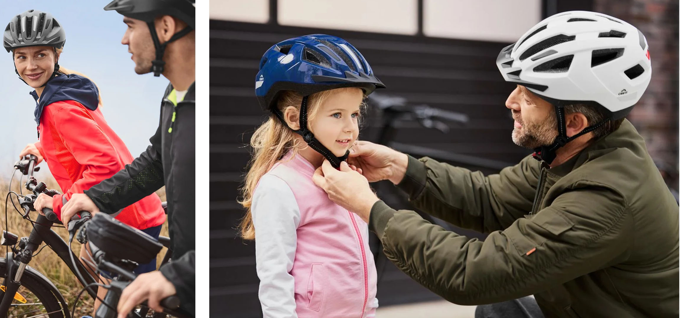 Fahrradhelme für Erwachsene und Kinder, sowie Fahrradbekleidung für die ganze Familie.