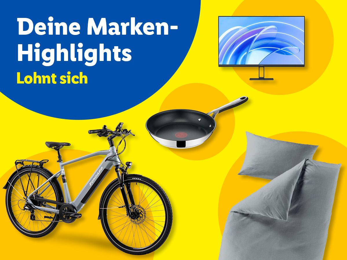 Zündapp E-Bike, Monitor, Pfanne, Bettwäsche.