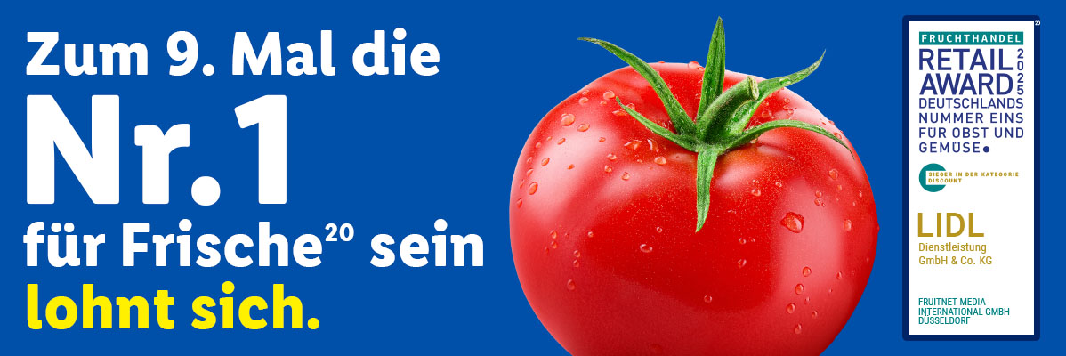 Zum 9. Mal die Nr. 1 für Frische(20) sein lohnt sich. Fruchthandel Retail Award 2025 (20) Deutschlands Nummer eins für Obst und Gemüse