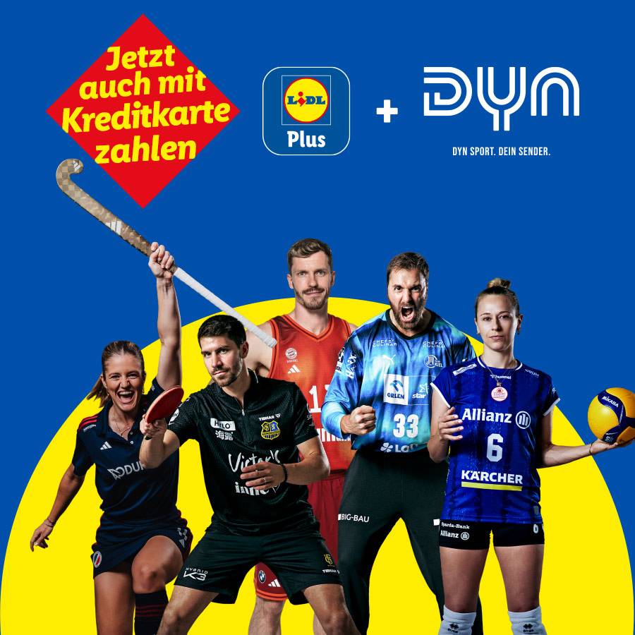 Sportler verschiedener Disziplinen mit dem Hinweis, dass jetzt auch Kreditkartenzahlung möglich ist.