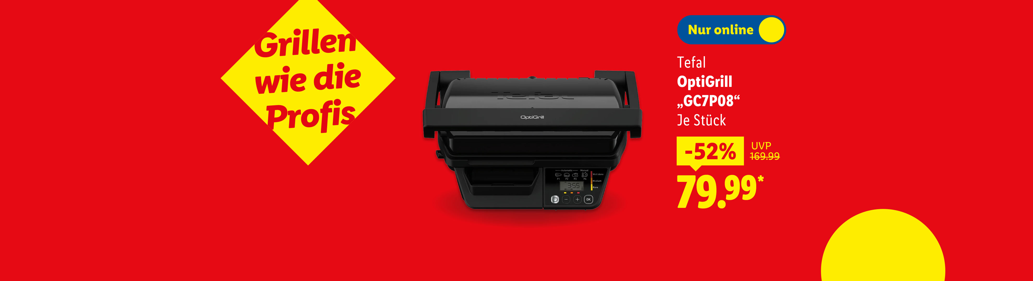 Tefal OptiGrill „GC7P08“ Kontaktgrill, 52% reduziert auf 79,99€, nur online erhältlich