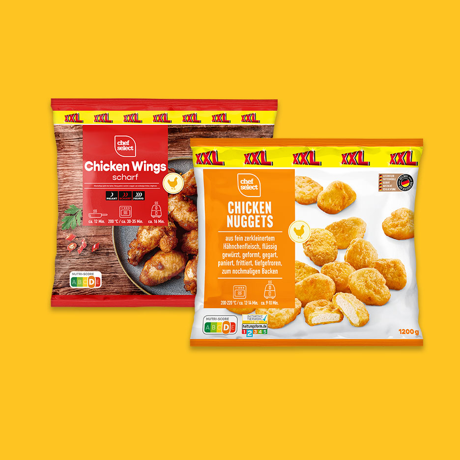 XXL, Chef Select Chicken Wings und Chicken Nuggets