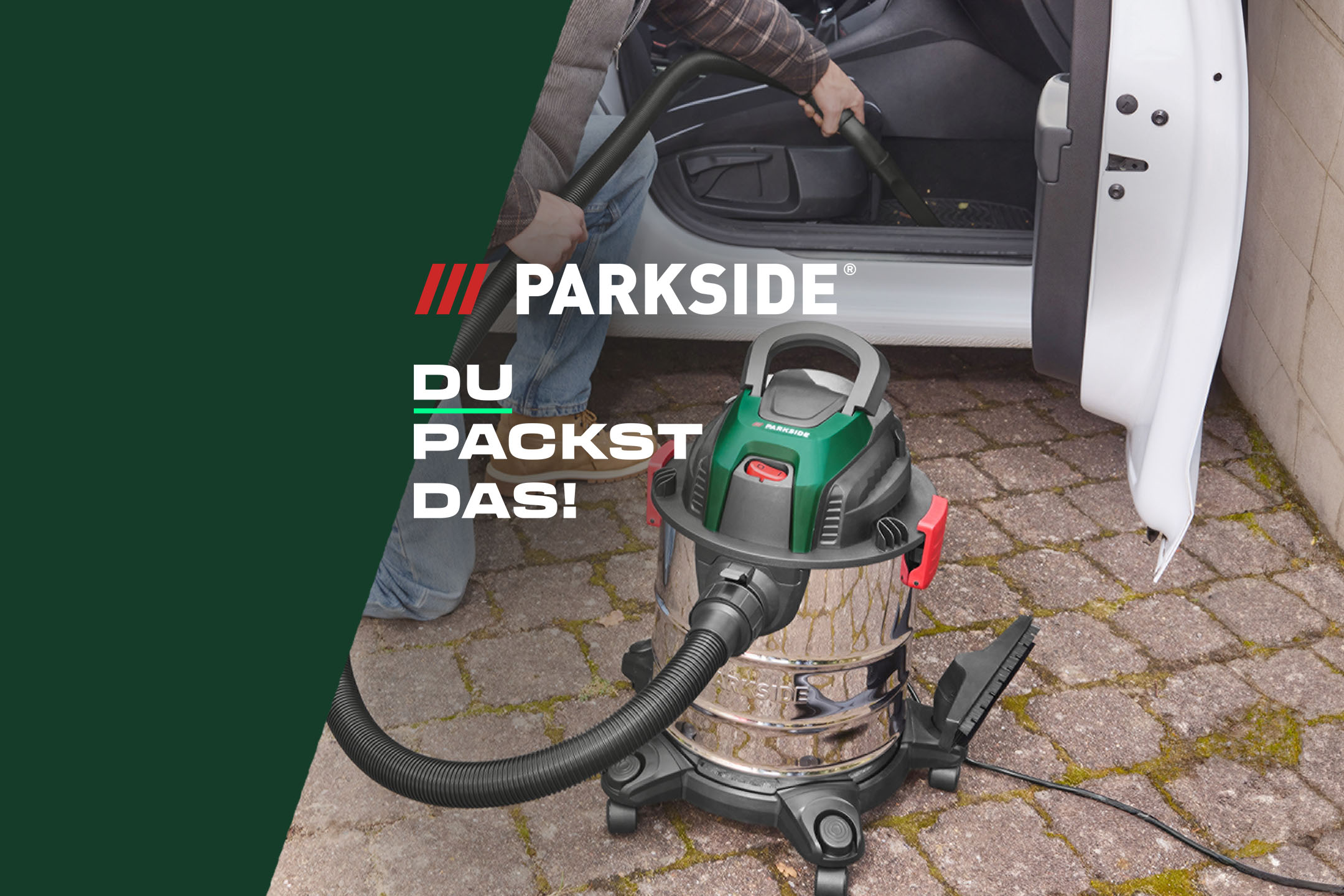 PARKSIDE Nass-Trockensauger reinigt Autoinnenraum