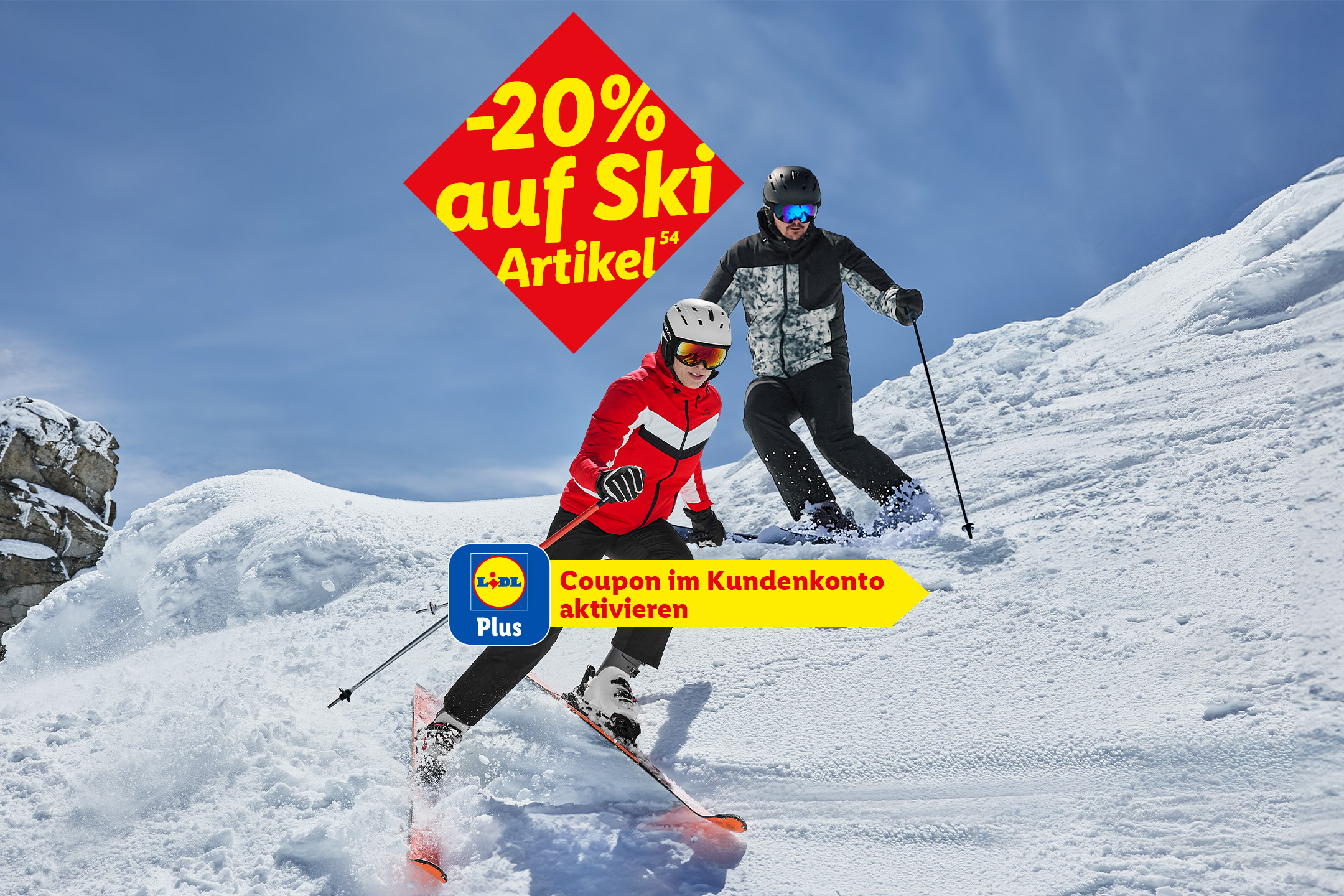 -20% auf Ski-Artikel sichern. Mit Coupon über Lidl Plus.