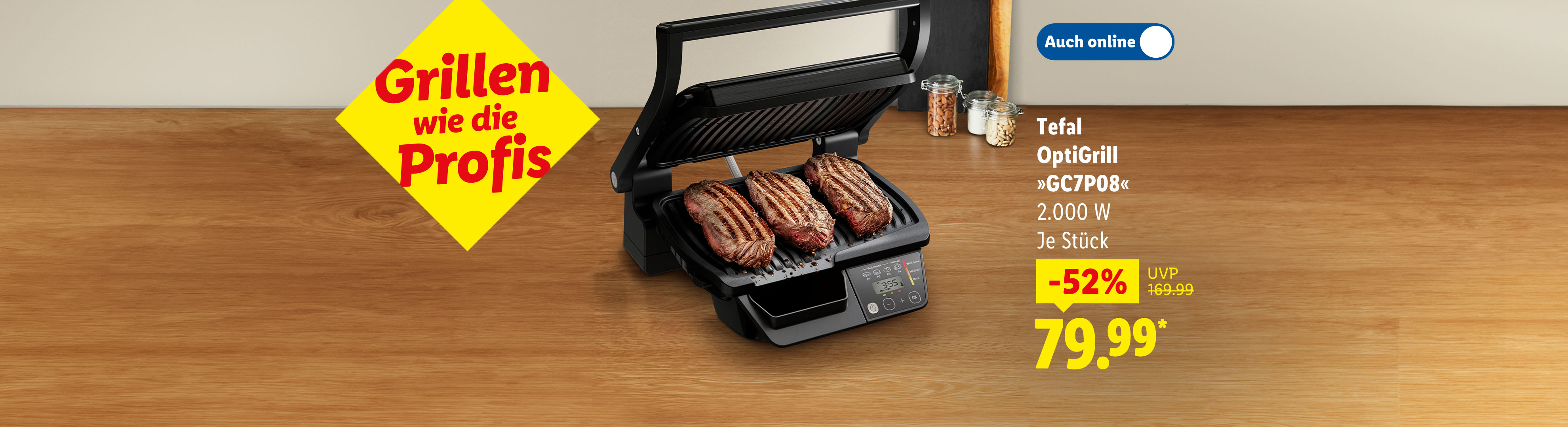 Tefal OptiGrill »GC7P08«, 2.000 W, je Stück -52% günstiger auch online für 79.99€*.