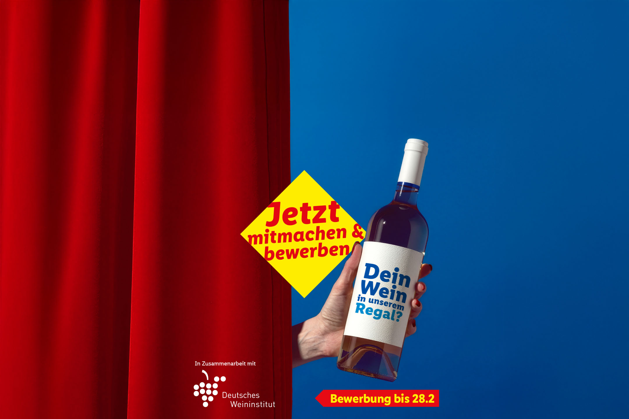 Jetzt mitmachen & bewerben. Bewerbung bis 28.2. In Zusammenarbeit mit dem Deutschen Weininstitut.