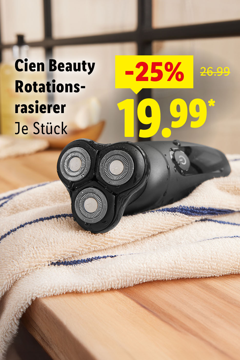 Cien Beauty Rotationsrasierer, Je Stück mit einem Angebot von -25% auf 19.99.