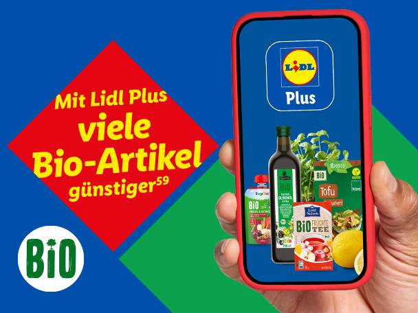 Mit Lidl Plus viele Bio-Artikel günstiger (59). 